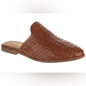 Woven Brown Slip-On Mule - Women